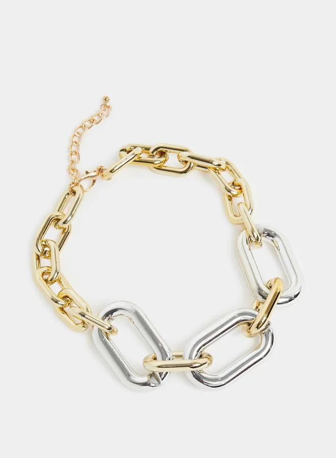 Styli Two-Tone Chunky Chain Necklace